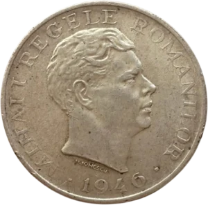 Tête de Mihai Ier à droite.