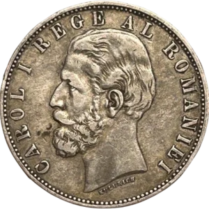 Tête de Carol Ier de Roumaine à gauche.