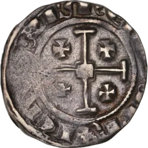 Croix de Jérusalem accostée de 4 croisettes.