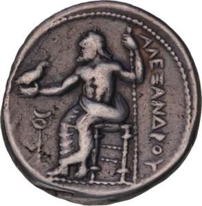 Zeus assis à gauche.