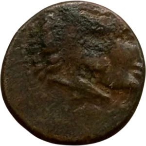 Tête d'Alexandre III sous les traits d'Hercule à droite, coiffée de la léonté .