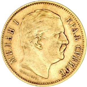 Tête de Milan IV Obrénovic à droite.