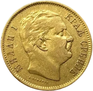 Tête de Milan IV Obrénovitch à droite.