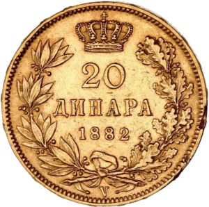 Tête de Milan IV Obrénovic à droite.