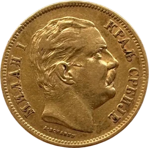 Tête de Milan IV Obrénovitch à droite.