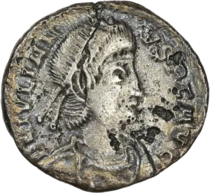 Buste diadèmé, drapé et cuirassé de Julien II à droite