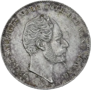 Tête d'Oscar Ier à droite.