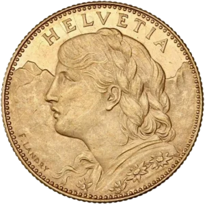 Buste d'Helvetia à gauche.