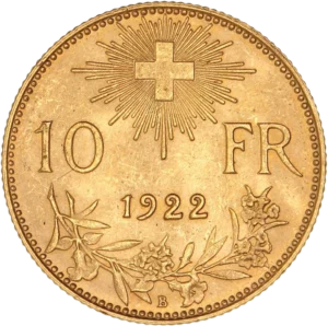 Croix suisse rayonnante au dessus d'une branche.