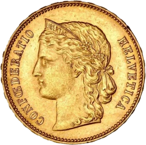 Buste d'Helvetia à gauche.