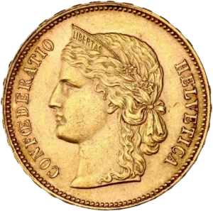 Buste d'Helvetia à gauche.