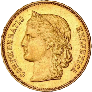 Buste d'Helvetia à gauche.