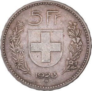 Écu dans une couronne formée de fleurs de montagne.