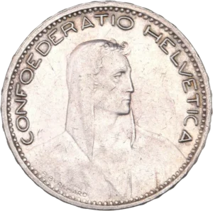 Tête d'Helvète à droite.