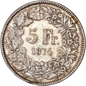 Écu surmonté d'une étoile dans une couronne formée d'une branche de chêne et d'une branche d'olivier.