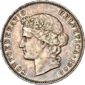 Tête d'Helvetia à gauche.