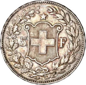 Écu surmonté d'une étoile dans une couronne formée d'une branche de chêne et d'une branche d'olivier.