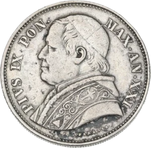 Buste de Pape Pie IX à gauche.