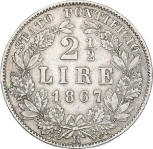 2 1/2 lire dans une couronne végétale.