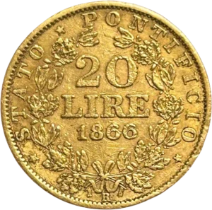 Buste du Pape Pie IX à gauche.