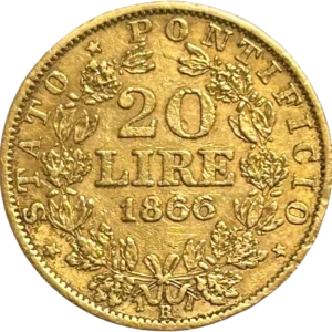 Buste du Pape Pie IX à gauche.