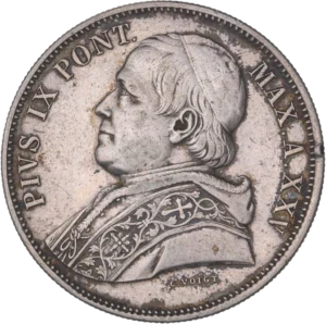 Buste de Pape Pie IX à gauche.