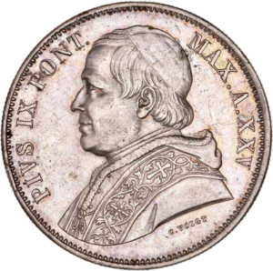 Buste de Pape Pie IX à gauche.