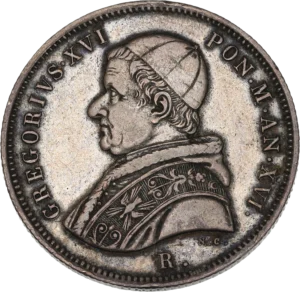 Buste de Pape Grégoire XVI à gauche.