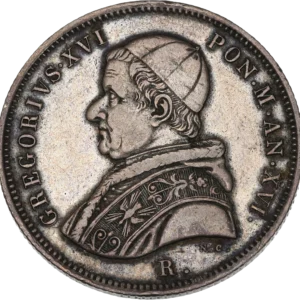 Buste de Pape Grégoire XVI à gauche.