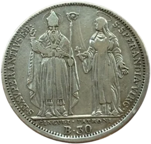 Représentation de Saint Pierre et de la Vierge Marie.
