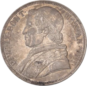 Buste de Pape Pie IX à gauche.